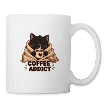 Katzen und Kaffee - Tasse - Weiß - Rechts