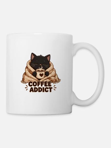 Chats et café - Mug blanc - blanc