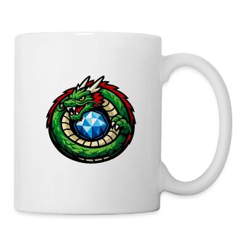 Grüner Drache mit Diamant - Tasse - Weiß - Rechts