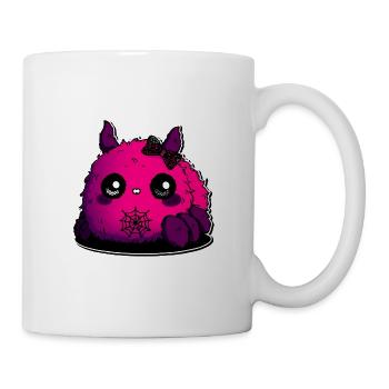 Pinkes Flauschmonster mit Netz - Tasse - Weiß - Rechts