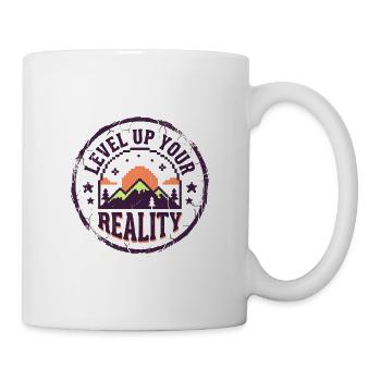 Level up your reality - Tasse - Weiß - Rechts