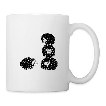 gepunktete Schafe - Tasse - Weiß - Rechts