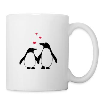 verliebte Pinguine - Tasse - Weiß - Rechts