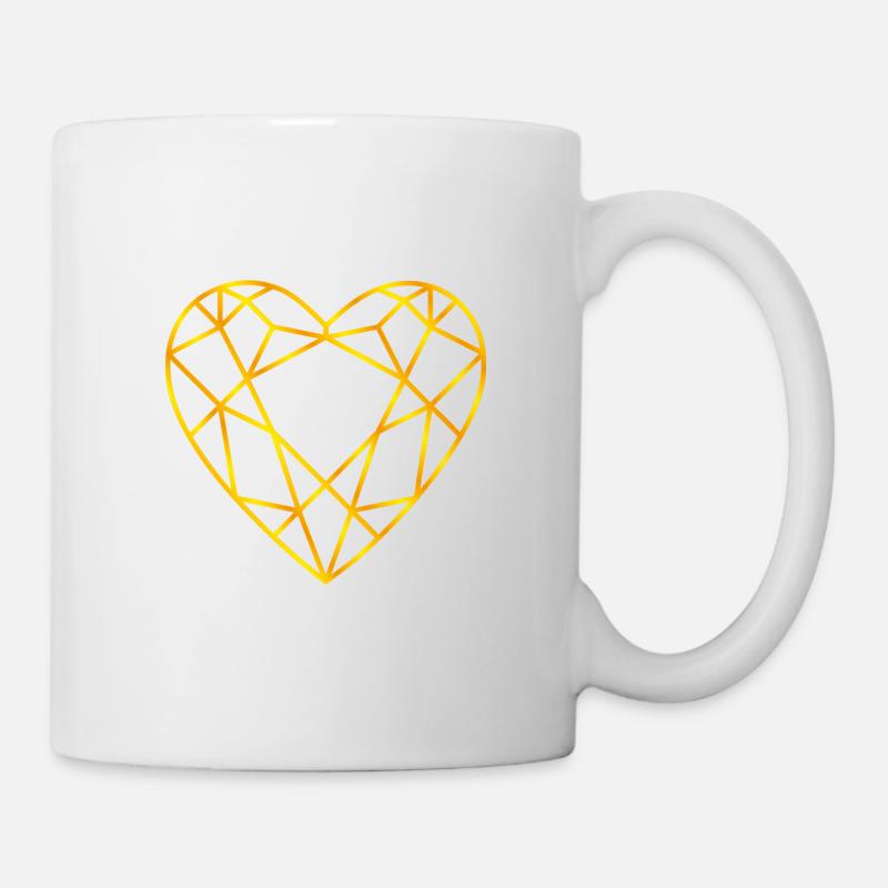 goldenes Herz - Tasse - Weiß