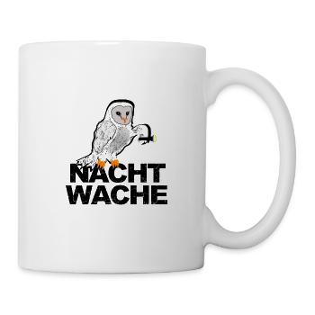 Vogel Nachtwache Eule mit Taschenlampe - Tasse - Weiß - Rechts