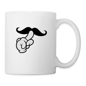 Comic Hand Moustache - Tasse - Weiß - Rechts