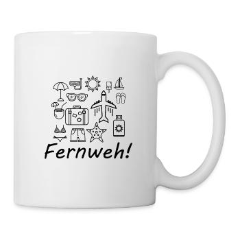 Urlaub Fernweh Reisen Sehnsucht - Tasse - Weiß - Rechts