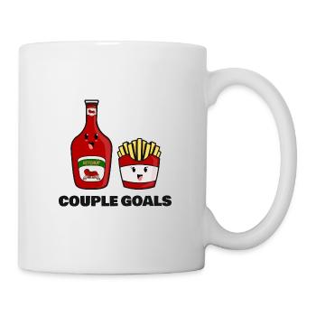 Objectifs de couple frites et ketchup - Mug blanc - blanc - Droite