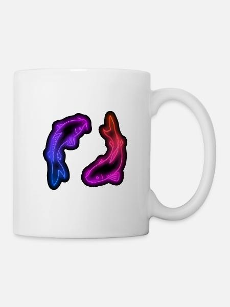 Red And Blue Koi - Mug blanc - blanc