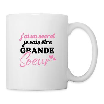 J'ai un secret je vais être grande sœur - Mug blanc - blanc - Droite