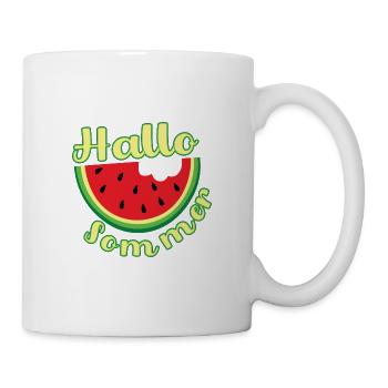 Melone Hallo Sommer - Tasse - Weiß - Rechts
