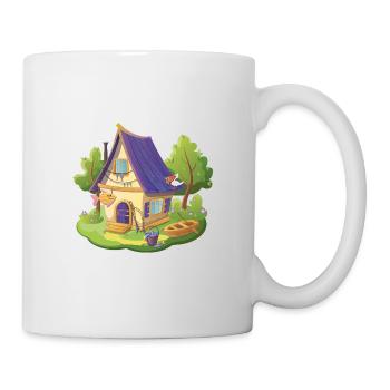 Fairytale house fisherman with fish and boat - Mug - white - Right