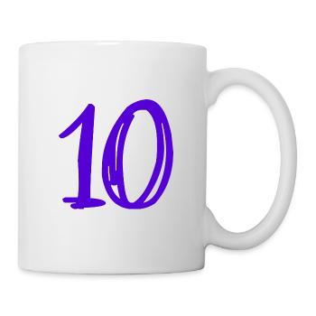 10 ANS. 10e ANNIVERSAIRE. ANNIVERSAIRE 10 ANS. 10 - Mug blanc - blanc - Droite