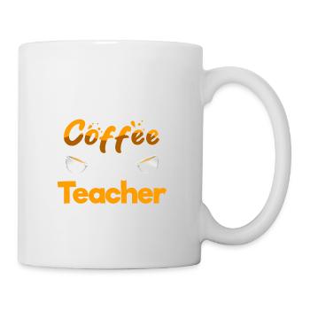 Half Coffee Half Teacher Funny Teaching Humor - Mug - white - Right