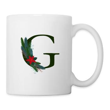 G – dekoratives Schriftzeichen – Weihnachten - Tasse - Weiß - Rechts