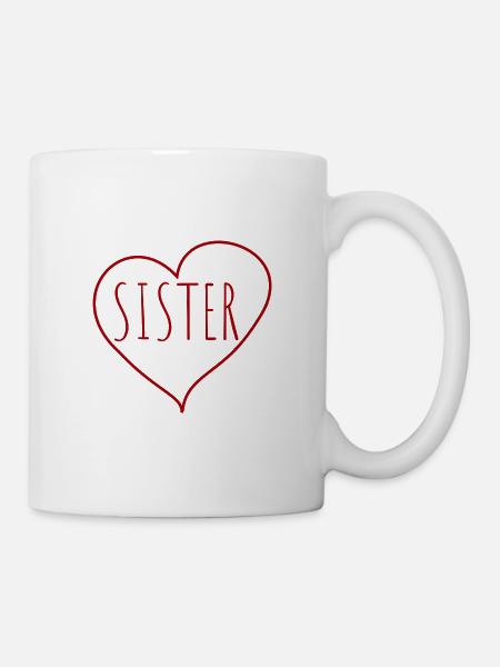 Schwester Herz - Tasse - Weiß
