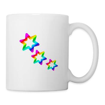 bunte Sterne Regenbogen - Tasse - Weiß - Rechts