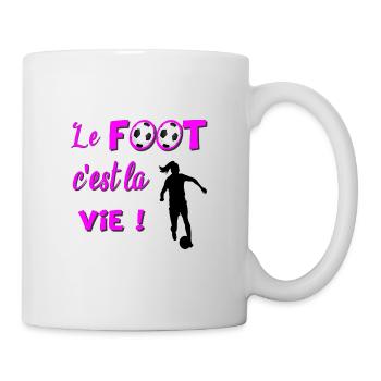 le foot c est la vie - Mug blanc - blanc - Droite