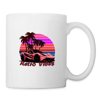 retro vibes car - Mug - white - Right