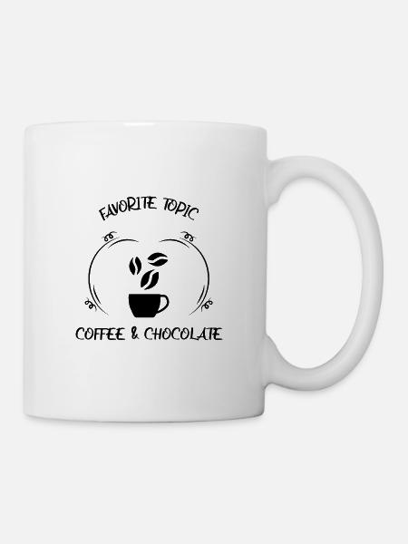 Kaffee Espresso Käffchen & Schokolade - Tasse - Weiß
