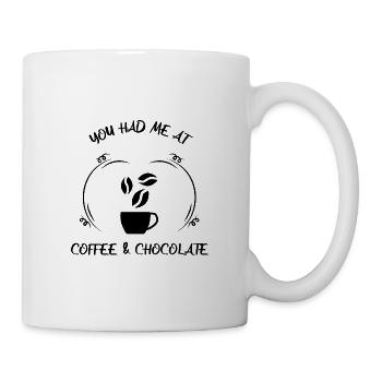 Kaffee Espresso Käffchen & Schokolade - Tasse - Weiß - Rechts
