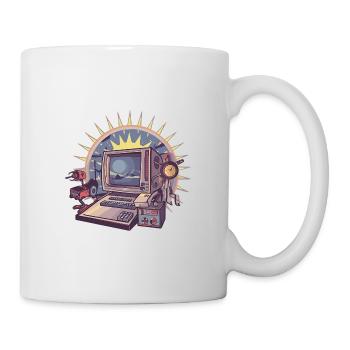 Futuristic computer with retro elements - Mug - white - Right
