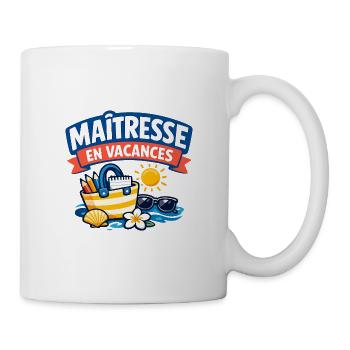 Maîtresse en Vacances Cadeau Été - Mug blanc - blanc - Droite