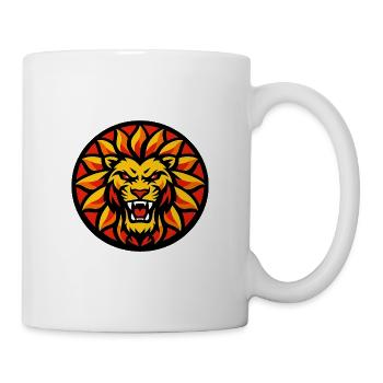 Feuerlöwe Sonnenkreis Emblem - Tasse - Weiß - Rechts