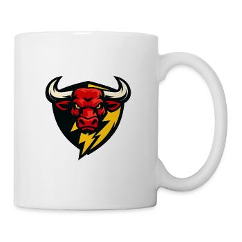 Roter Bullenblitz Schild - Tasse - Weiß - Rechts