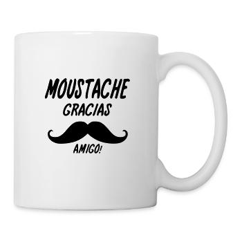 moustache gracias amigo,message,citations - Mug blanc - blanc - Droite