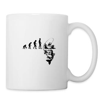 Evolution Angler Angeln Fischen Fish Fishing - Tasse - Weiß - Rechts
