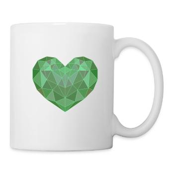 Geometric heart green - Mug - white - Right