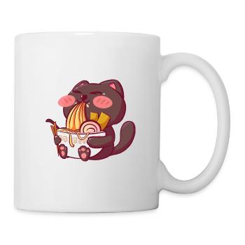 Kawaii Cat mange ramen Neko Japan Fan Anime Otaku - Mug blanc - blanc - Droite