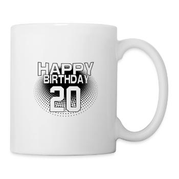 20 Happy Birthday Cool Bestseller Vintage Design - Tasse - Weiß - Rechts