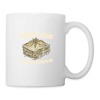 Tummy Ache Lasagna Survivor Funny Favorite Food - Tasse - Weiß - Rechts