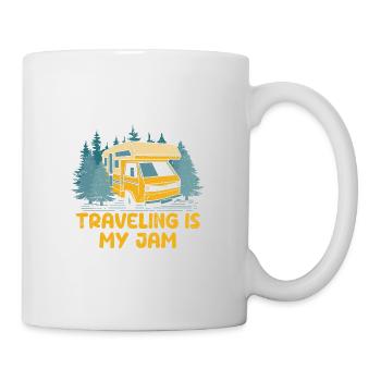 Traveling Is Jam Road Trip Traveler Adventure - Mug - white - Right