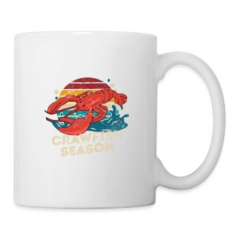 Saison des écrevisses Rétro Écrevisse Bouillir Love Écrevisses - Mug blanc - blanc - Droite