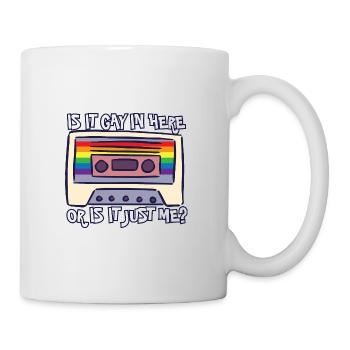 Est-ce gay ici LGBTQ Ally Trans Gay Pride Arc-en-ciel - Mug blanc - blanc - Droite