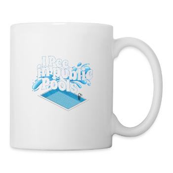 I Pee In Pools Funny Peeing In Pools Swiming - Tasse - Weiß - Rechts