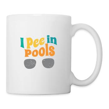 I Pee In Pools Swiming Party Funny Peeing In - Mug - white - Right