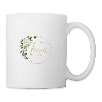 MARIÉE DE L’ÉQUIPE ! Vert & blanc, Couronne de fleurs - Mug blanc - blanc - Droite