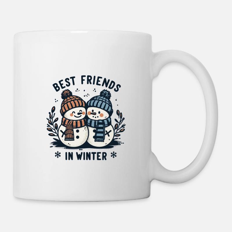 2 Schneemann Freunde - Tasse - Weiß