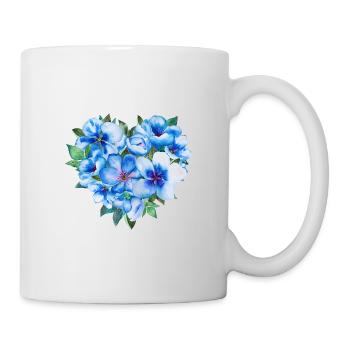 Mother's Day Heart with Blue Flowers - Mug - white - Right