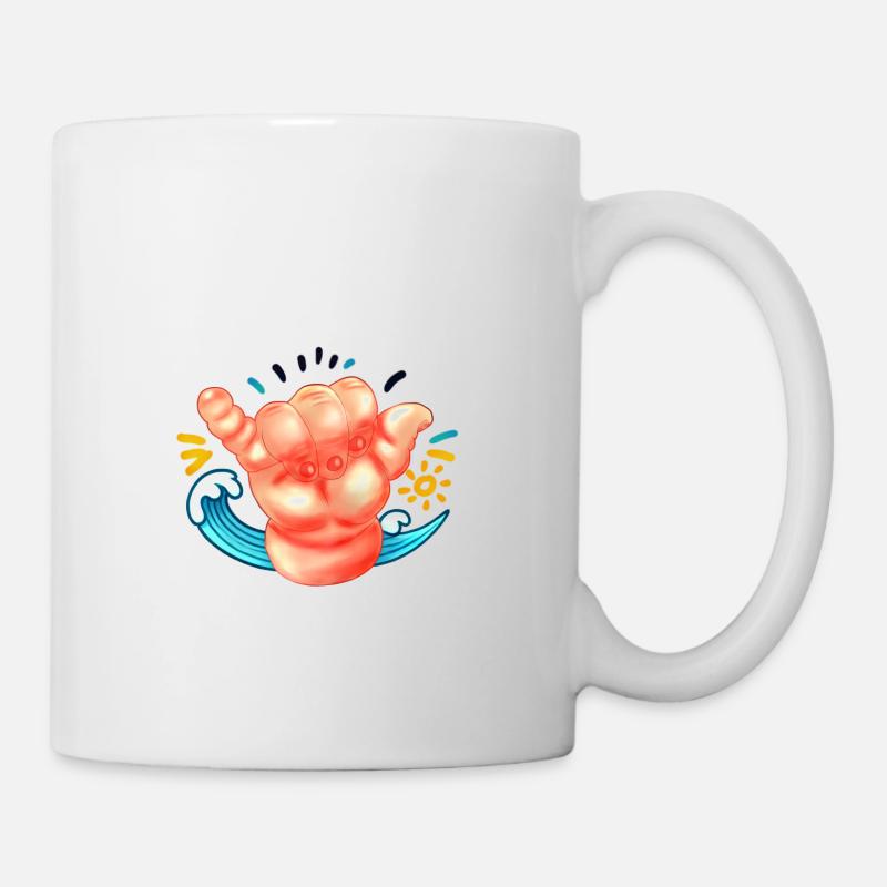 Vibrating and Tropical Shaka Hand - Mug - white