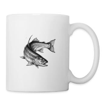 Trout Fish Fishing Ink Tattoo Vector - Mug - white - Right