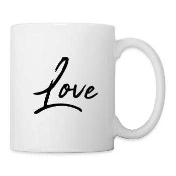 LIEBE. VALENTINSTAG. HERZ. ICH LIEBE DICH. ICH LIEBE DICH - Tasse - Weiß - Rechts