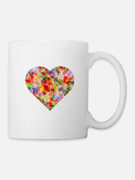 NEU – Abstraktes, lebendiges Herzdesign! - Tasse - Weiß