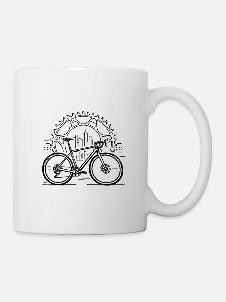 Stadtbike im Zahnräderkreis - Tasse - Weiß