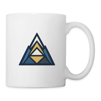 Geometrischer Berggipfel in Blau - Tasse - Weiß - Rechts