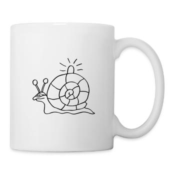 Polizei Schnecke mit Blaulicht - Tasse - Weiß - Rechts